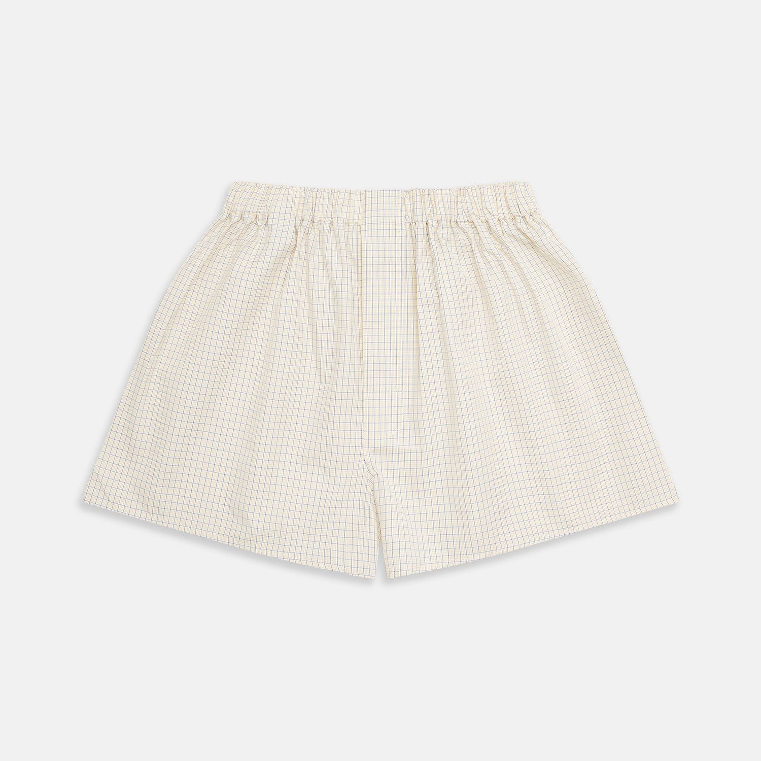Yellow And Blue Check Cotton Re-purpose Godfrey Boxers