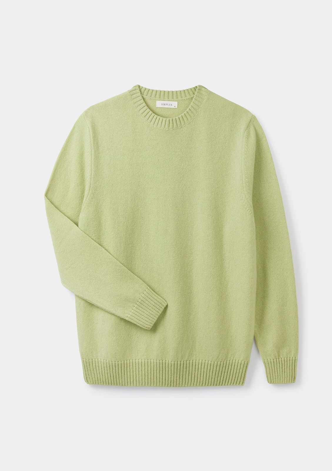 Celery Green Lambswool Crew Neck Jumper