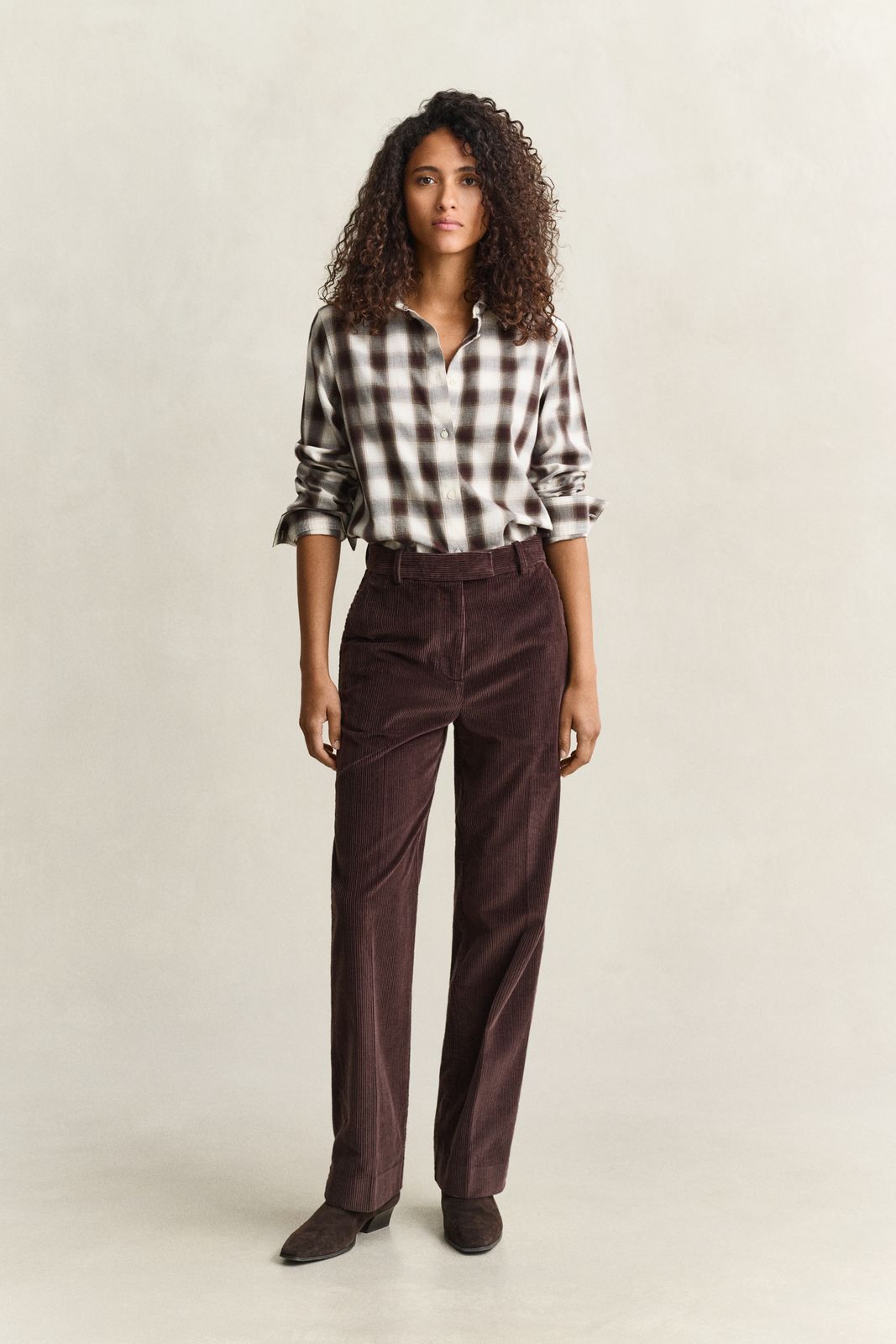Tailored Corduroy Pants - DEEP BROWN
