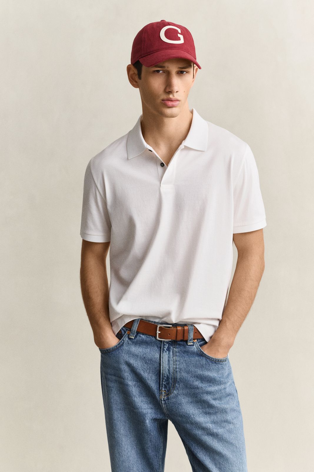 Pima Cotton Polo Shirt - EGGSHELL