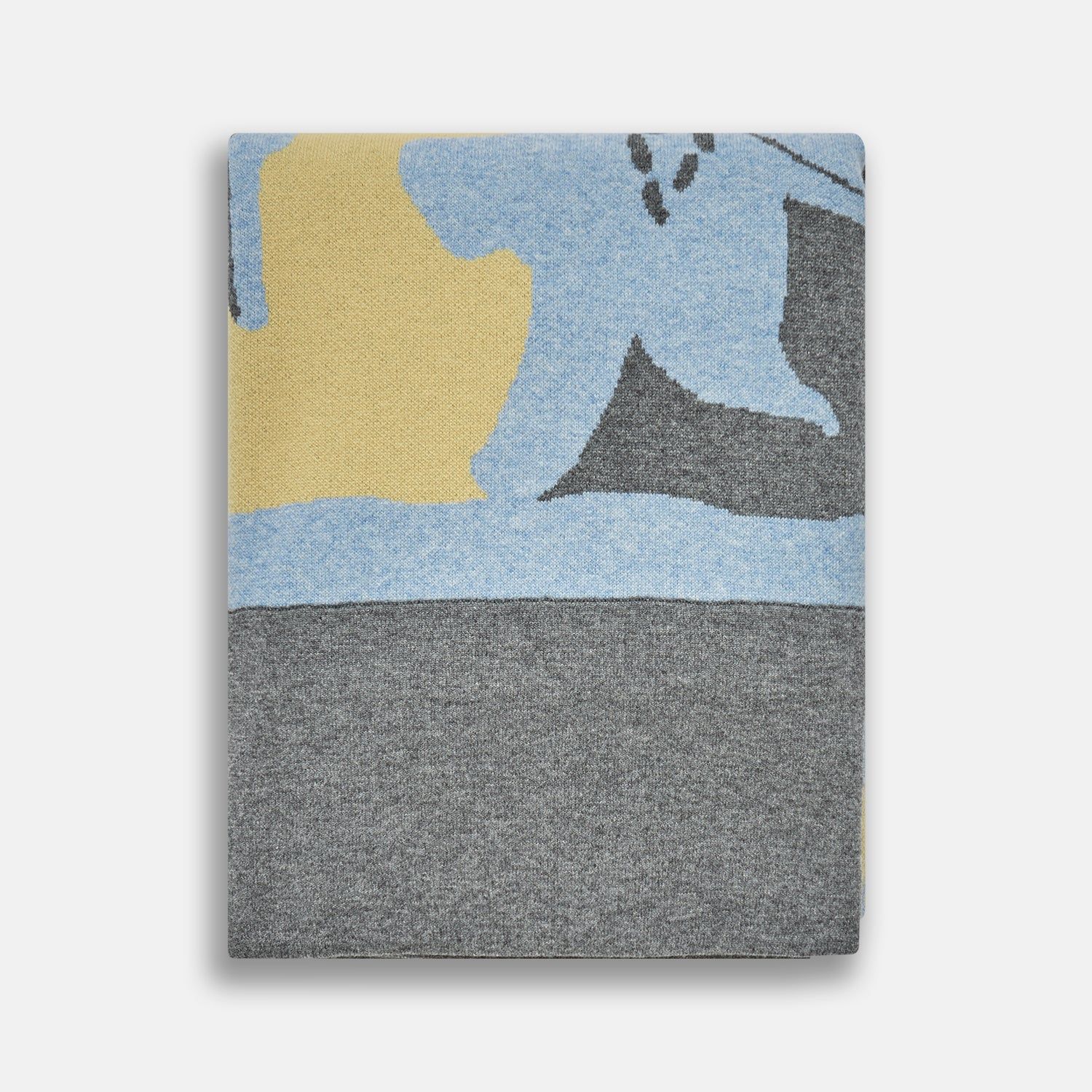 Pale Blue Wool and Cashmere Lily Blanket