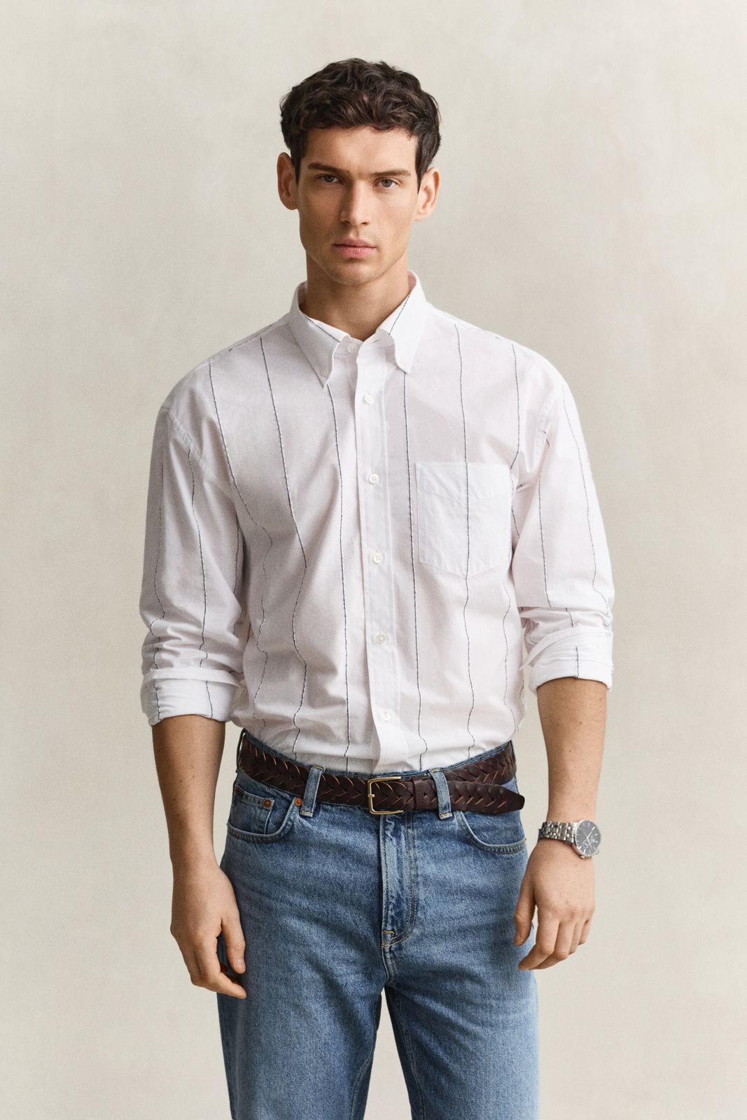Chenille Textured Shirt - WHITE