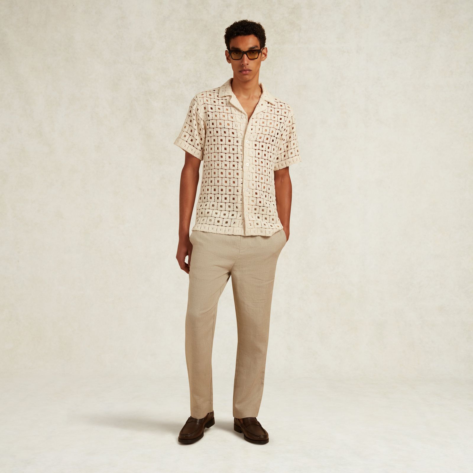 Cheeriol Cotton Crochet Shirt - Ivory