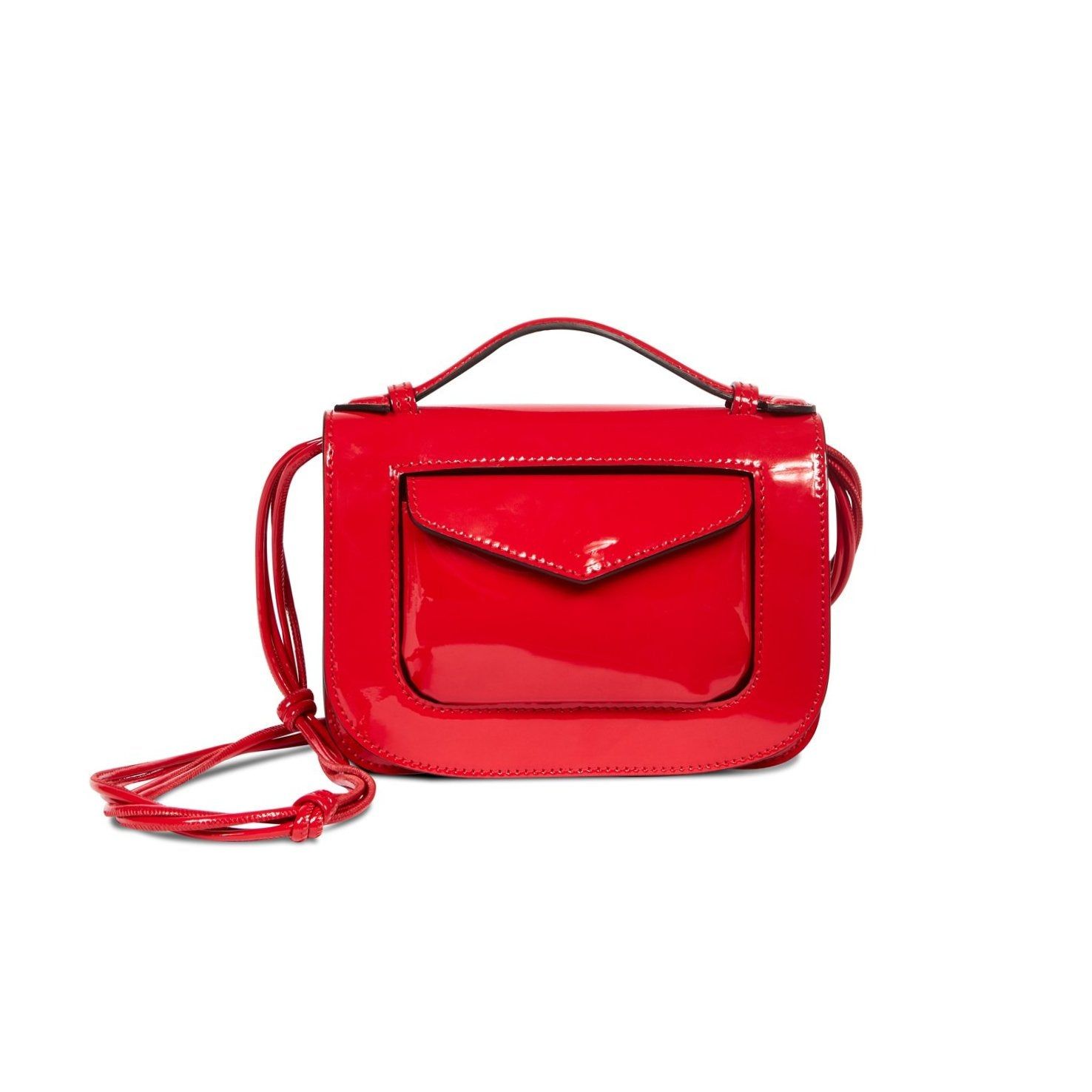 AIMÉE KNOTTED red - patent