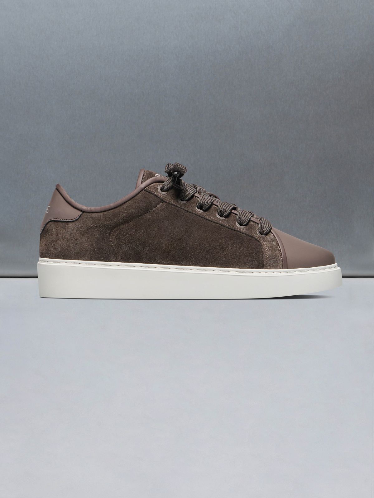 Mid Leather Toe Cap Trainer in Brown