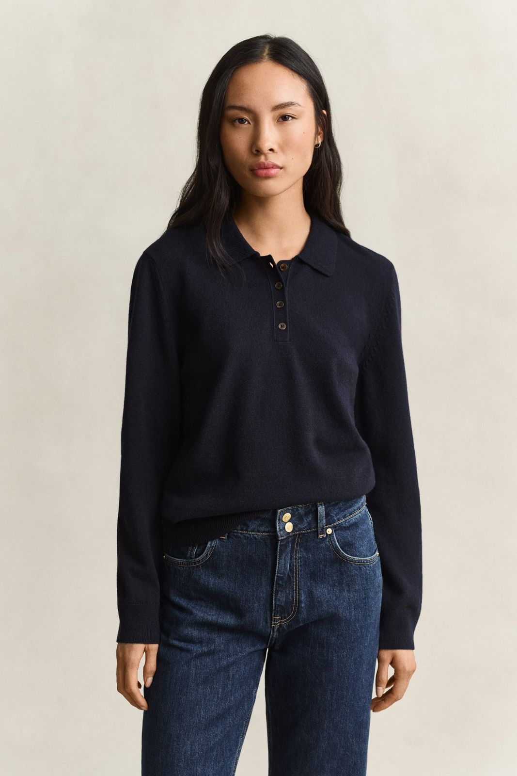 Lambswool Rugger Sweater - GREY MELANGE