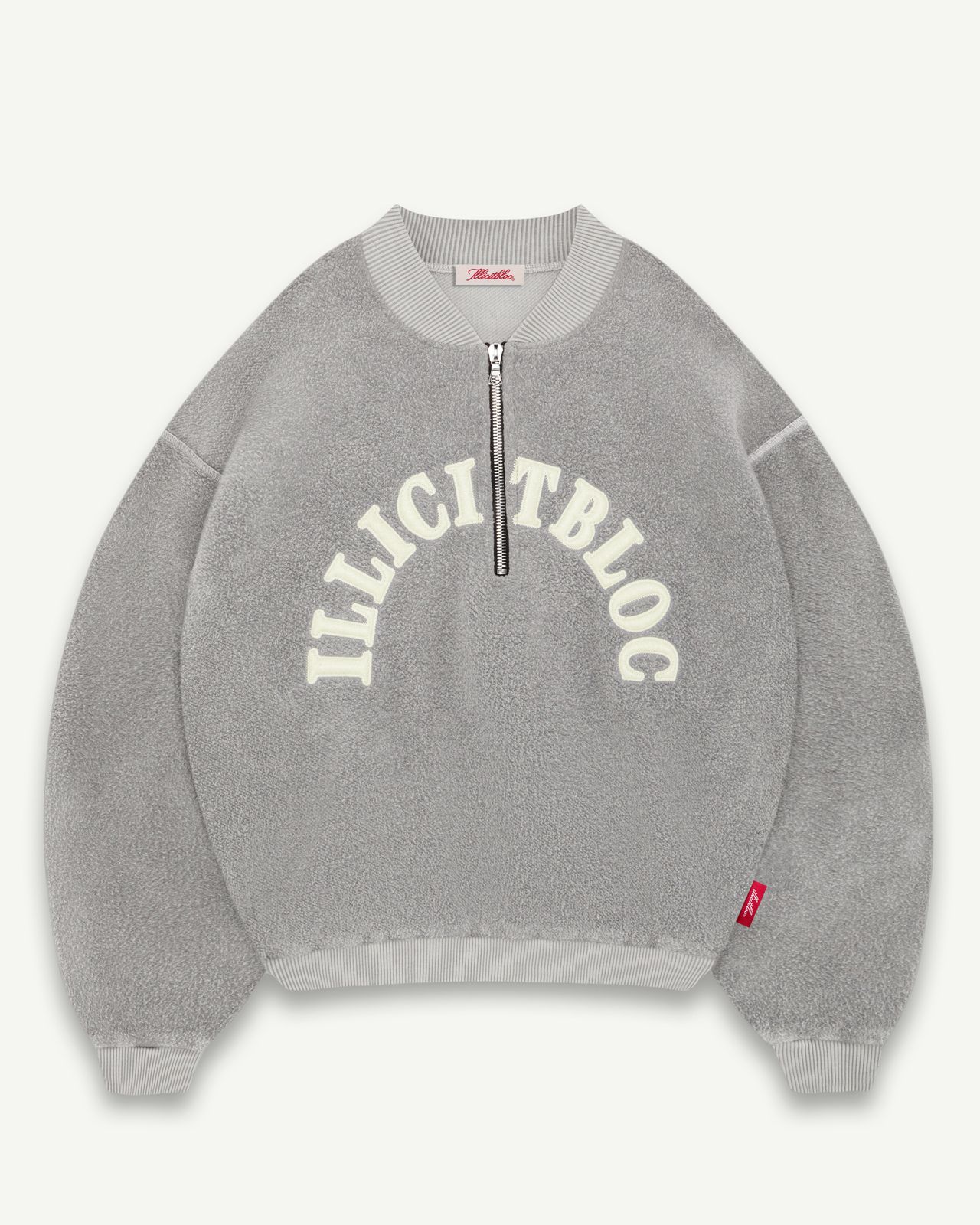 Spellout Teddyknit™ 1/4 Zip - Powder Grey