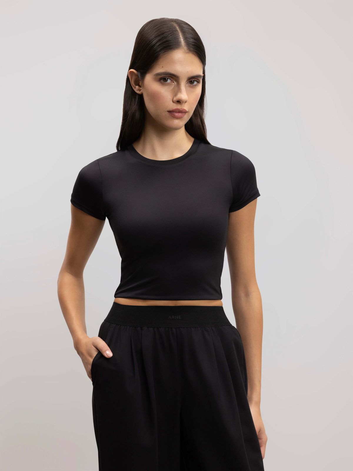 Womens Double Layered T-Shirt in Black