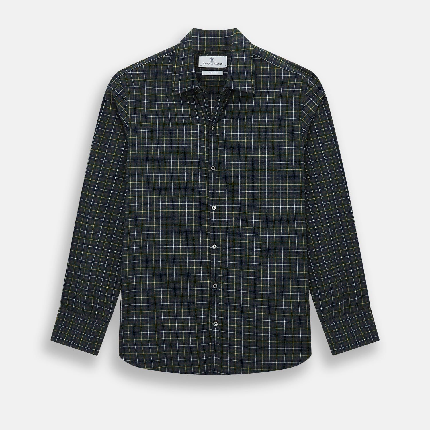 Navy And Khaki Tartan Windsor Shirt