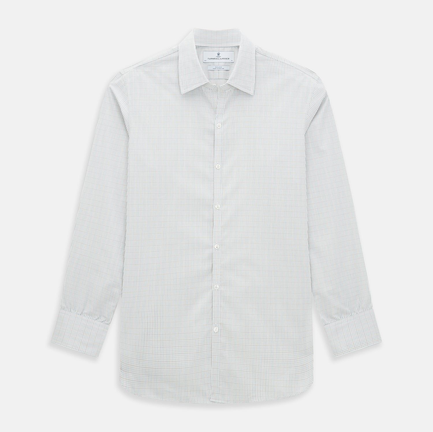 Forest Melange And Red Micro Check Windsor Shirt