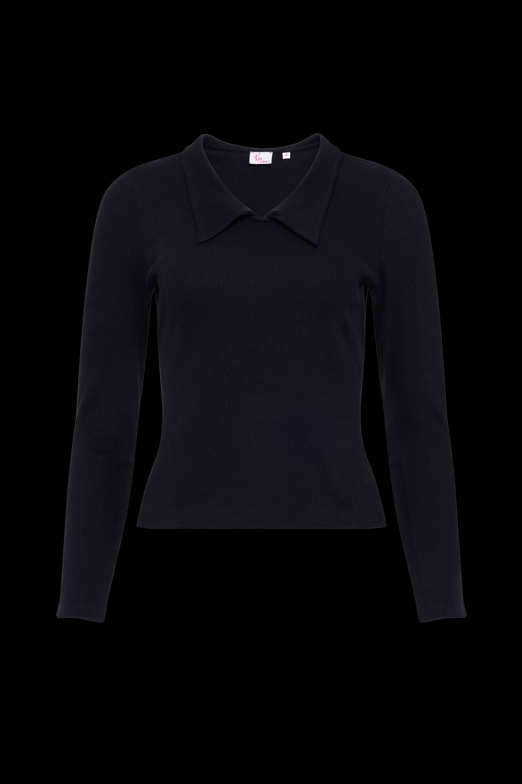 The Kōr Ribbed Knit Organic Cotton Chelsea Top in Black