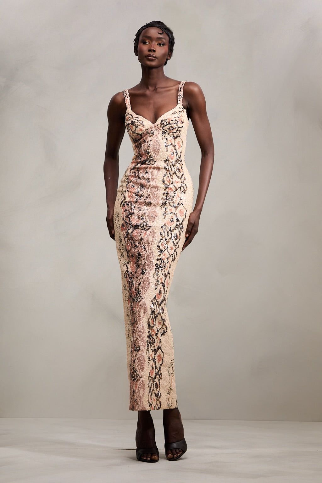 Sira Maxi Dress In Desert Snake