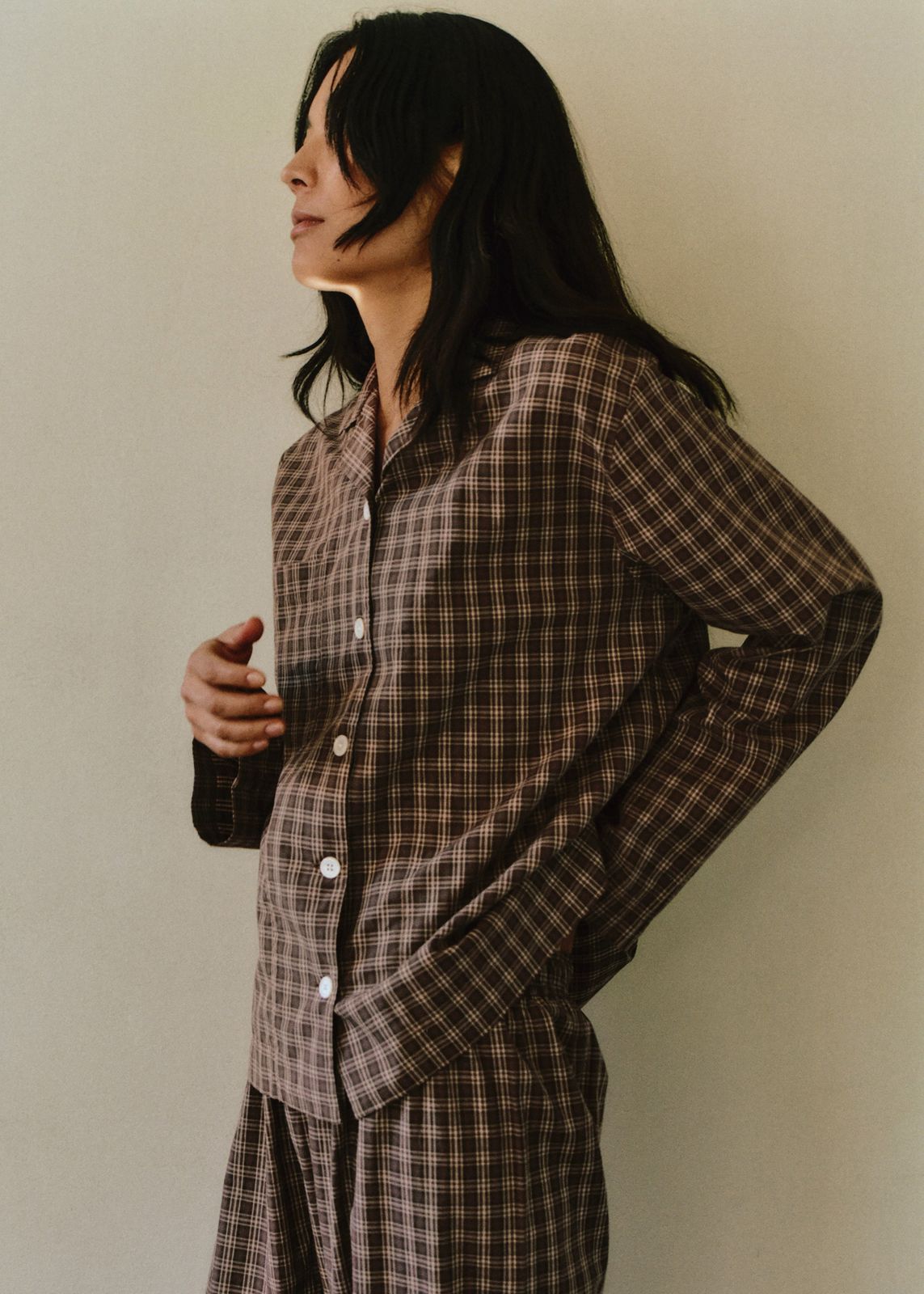 Tekla Fine Twill Long-Sleeved Shirt - Serra Checks