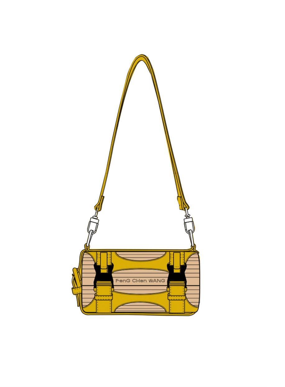 LARGE YELLOW STRAP BAMBOO BAG
