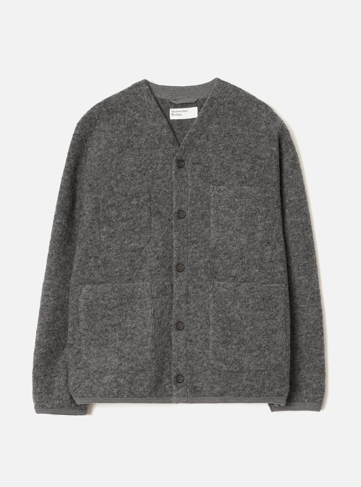 Grey Marl Wool Fleece Cardigan