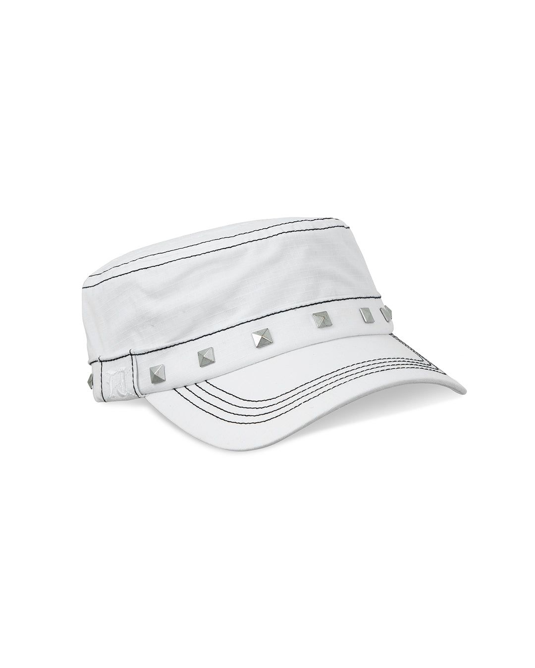 Studded White Guerrilla Cap