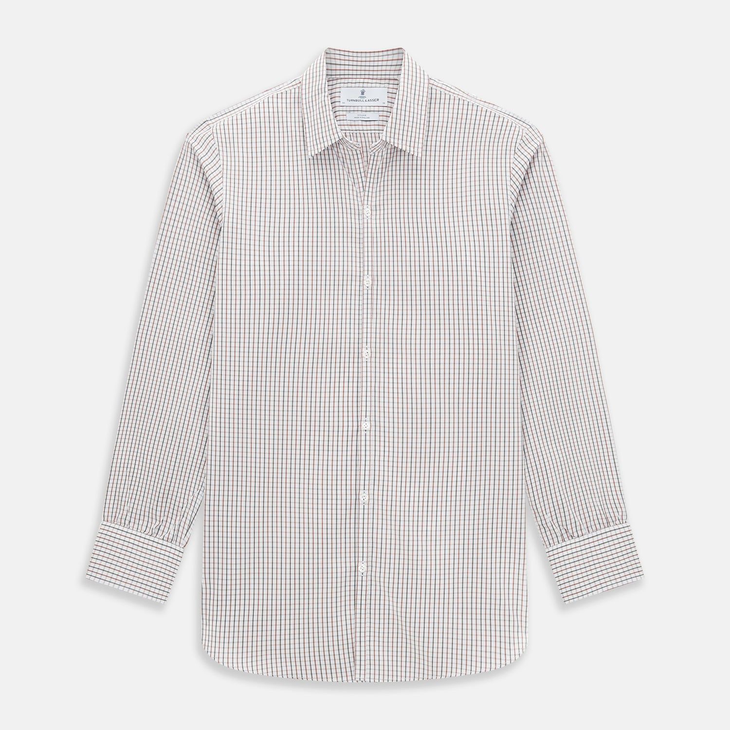 Red And Midnight Blue Tattersall Check Windsor Shirt