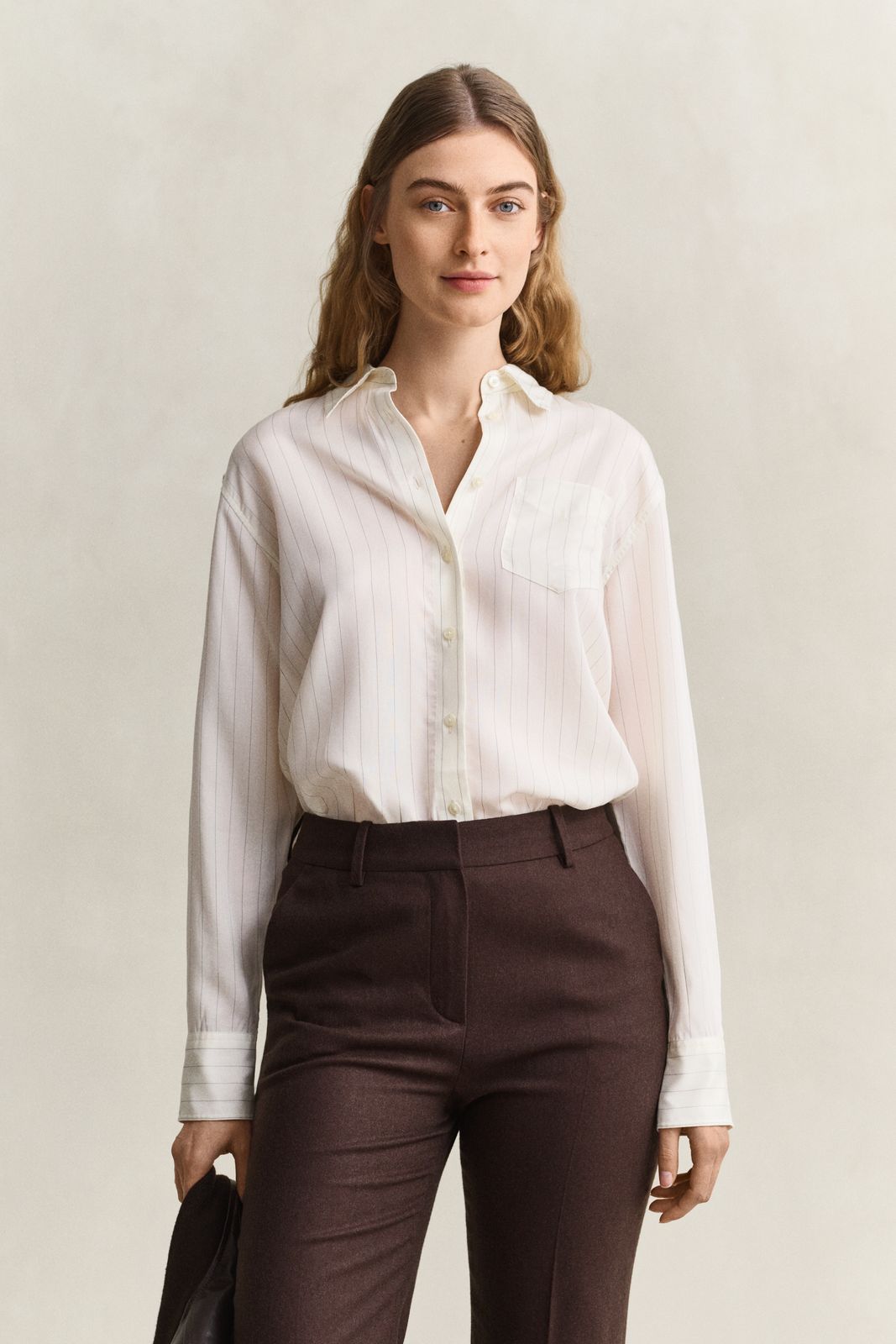 Back Fold Detail Shirt - EGGSHELL