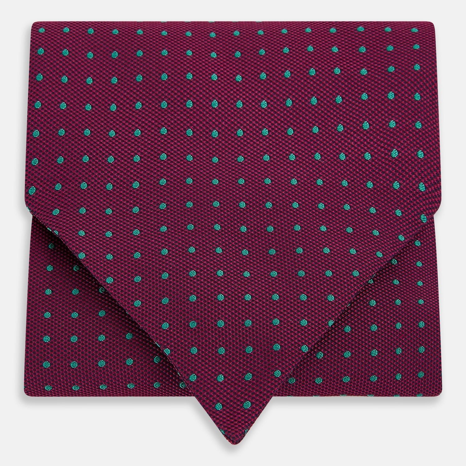 Green Micro Dot And Magenta Silk Cravat