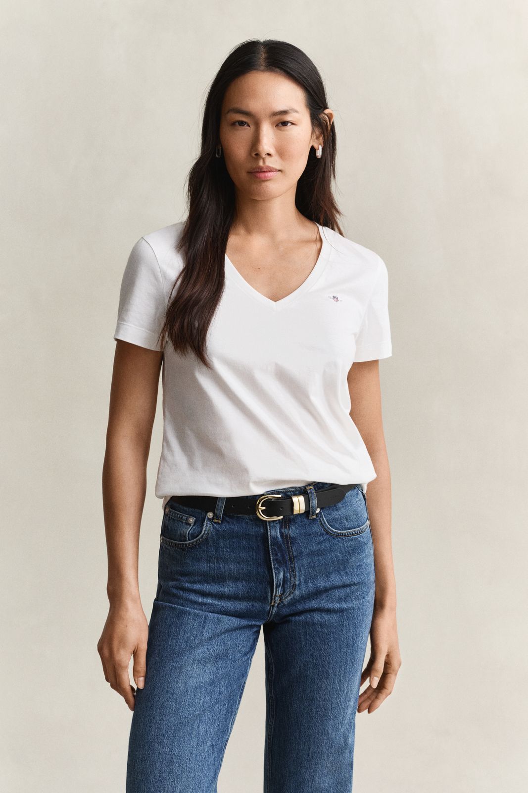 Shield V-Neck T-Shirt - DEEP BROWN