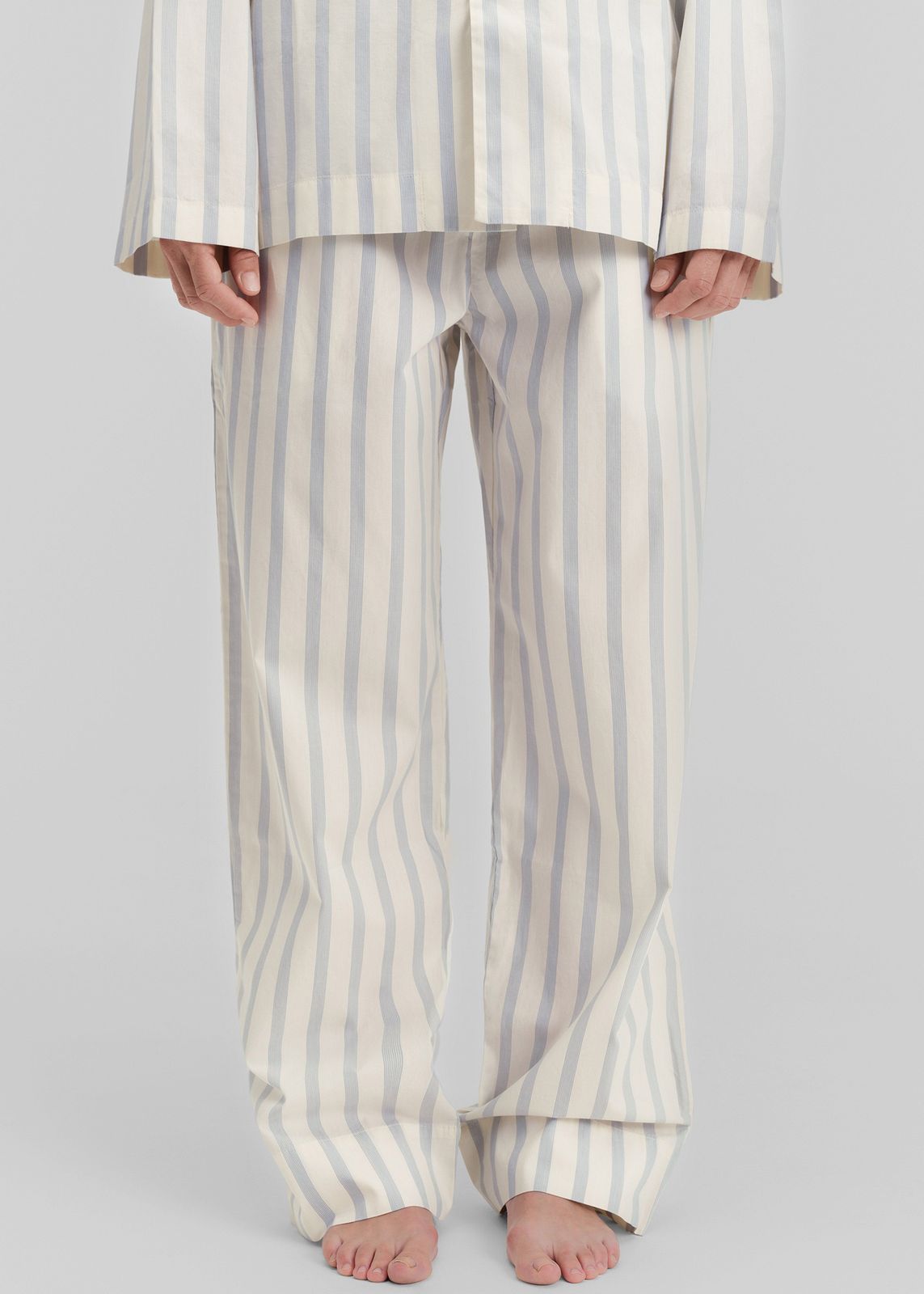 Tekla Poplin Pyjama Pants - Needle Stripes