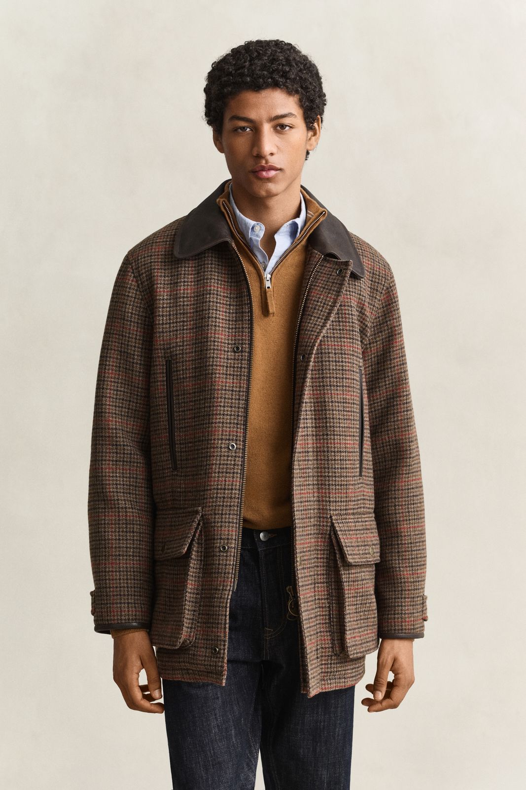 British Tweed Decker Jacket - DARK MOSS GREEN