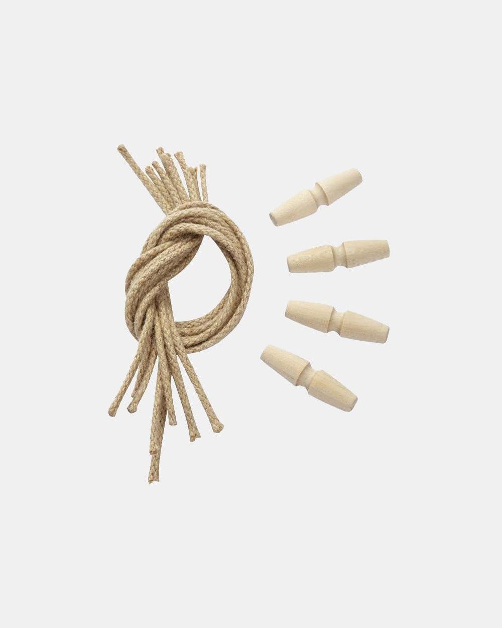 Unvarnished Wooden Toggles and Jute Rope