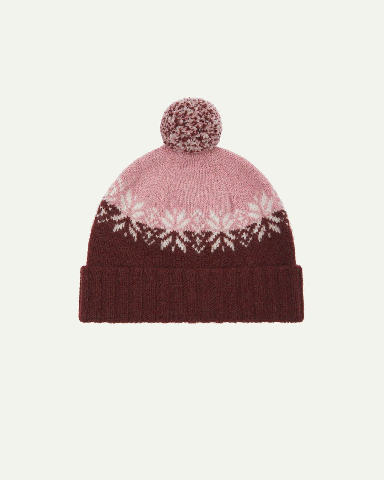 4012 Lambswool Fair Isle Hat - Dusty Pink