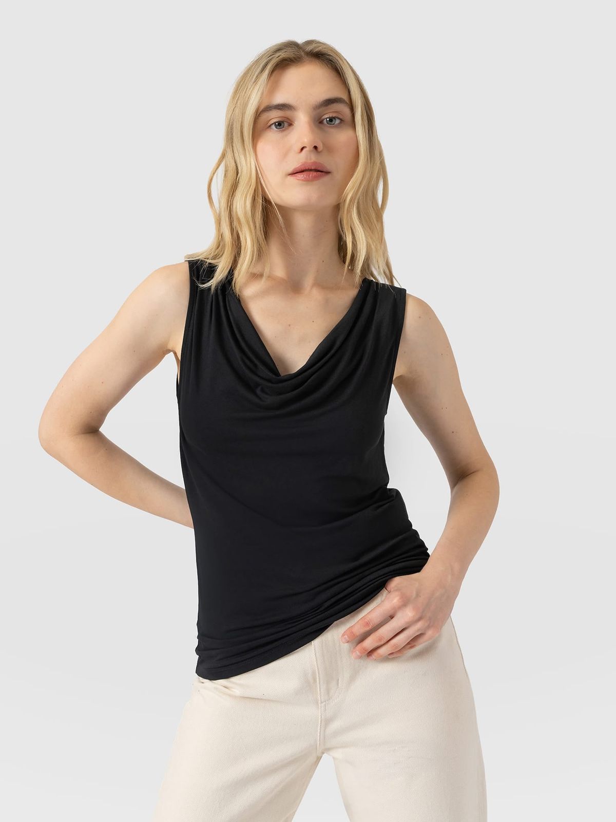 Cowl Neck Cami - Black