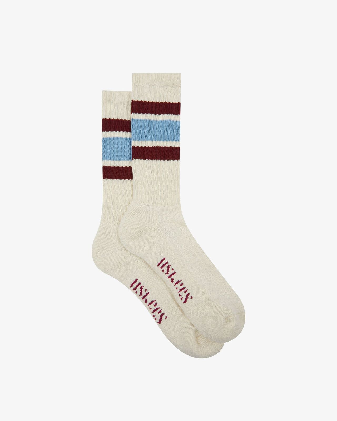 4011 College Stripe Socks In Powder Blue