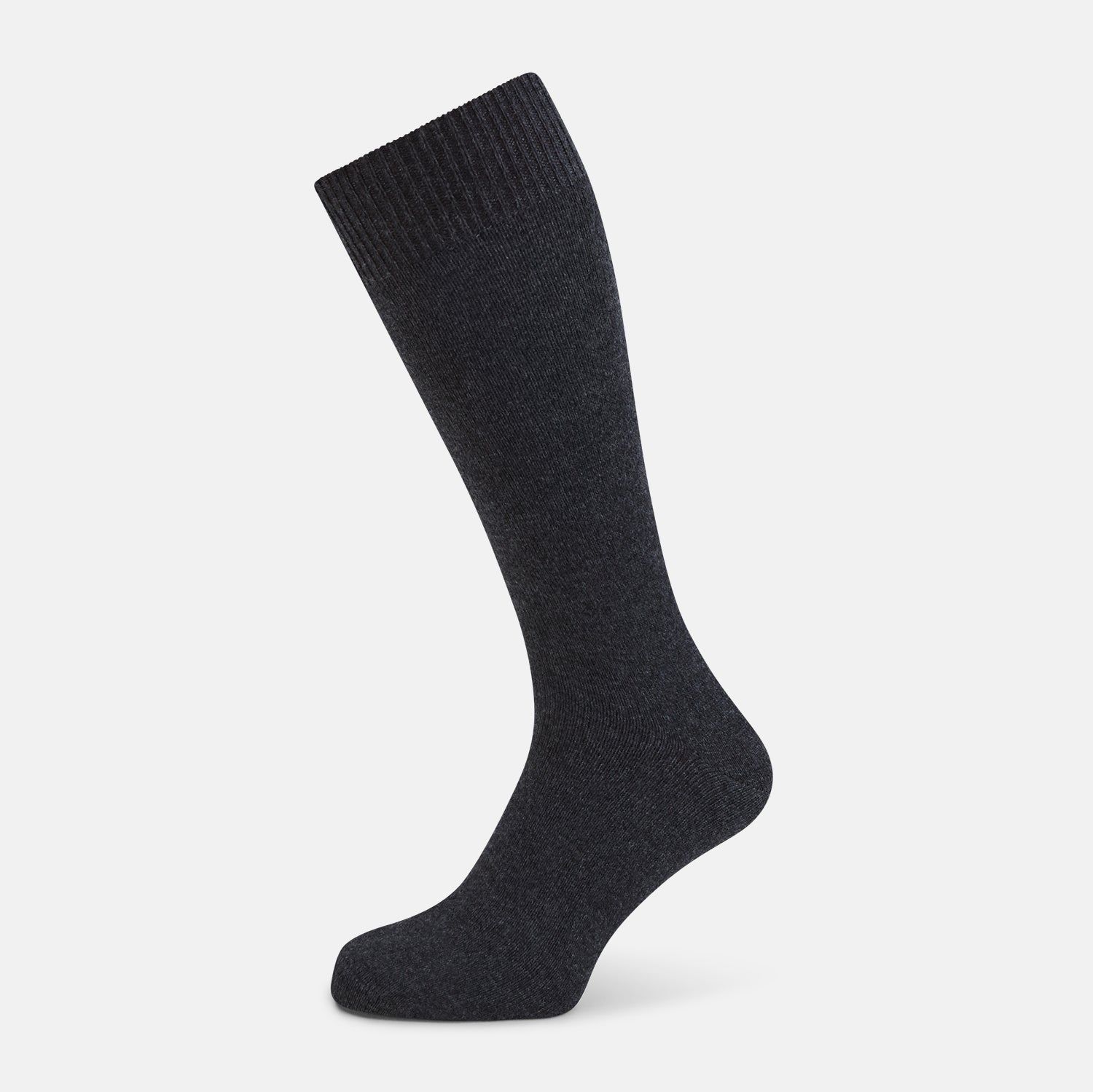 Charcoal Melange Cashmere Mid-length Socks
