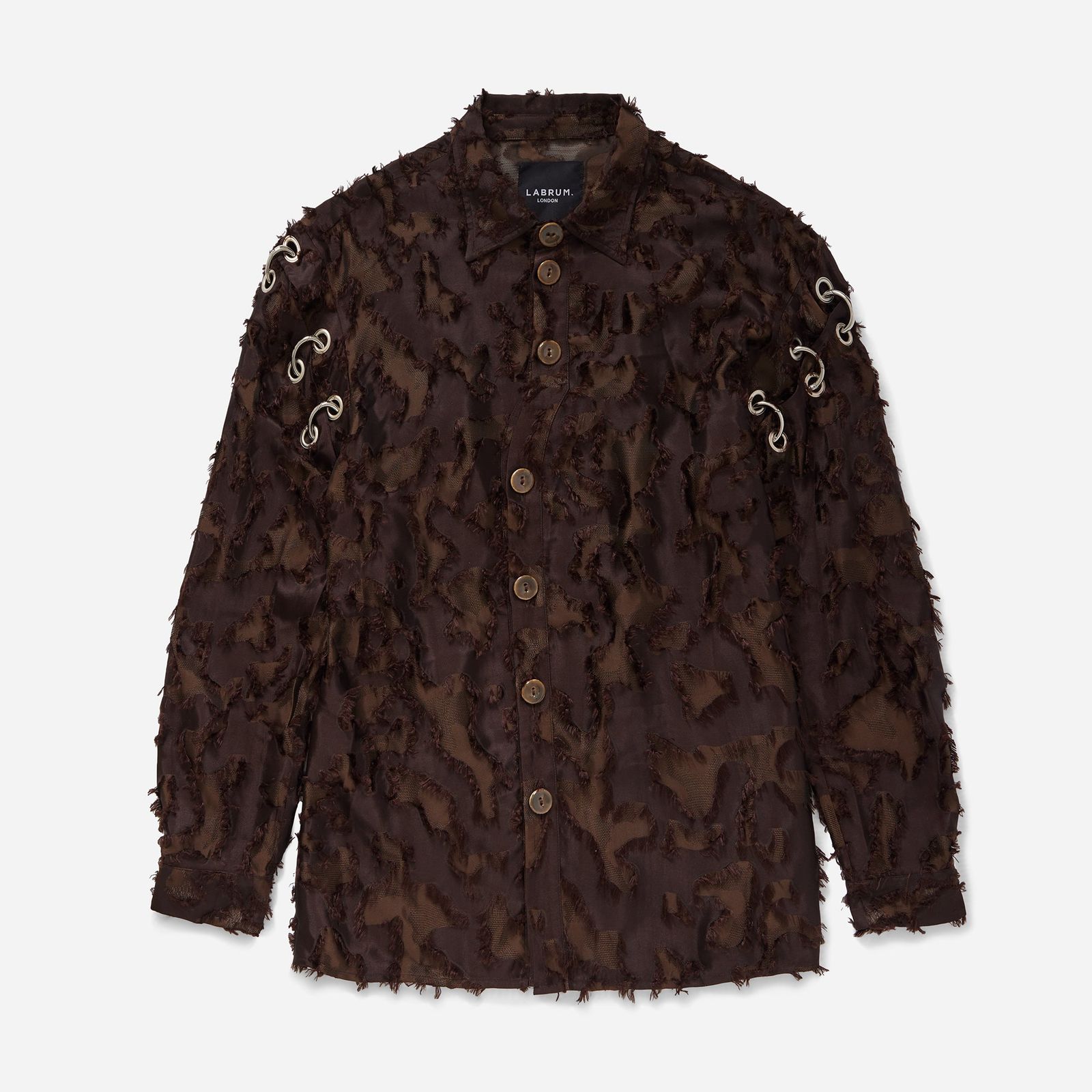 Brown Camo Eyelet Shirt