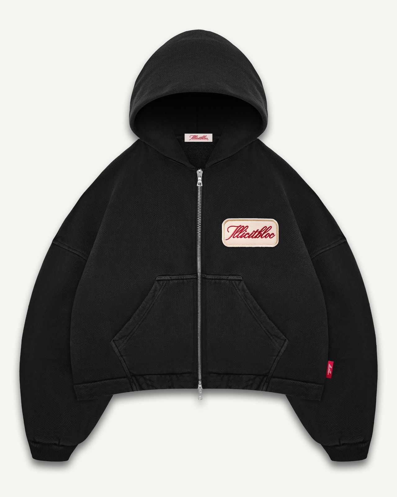 PATCHWORK TITANWEAVE™ ZIP HOODIE - BLACK