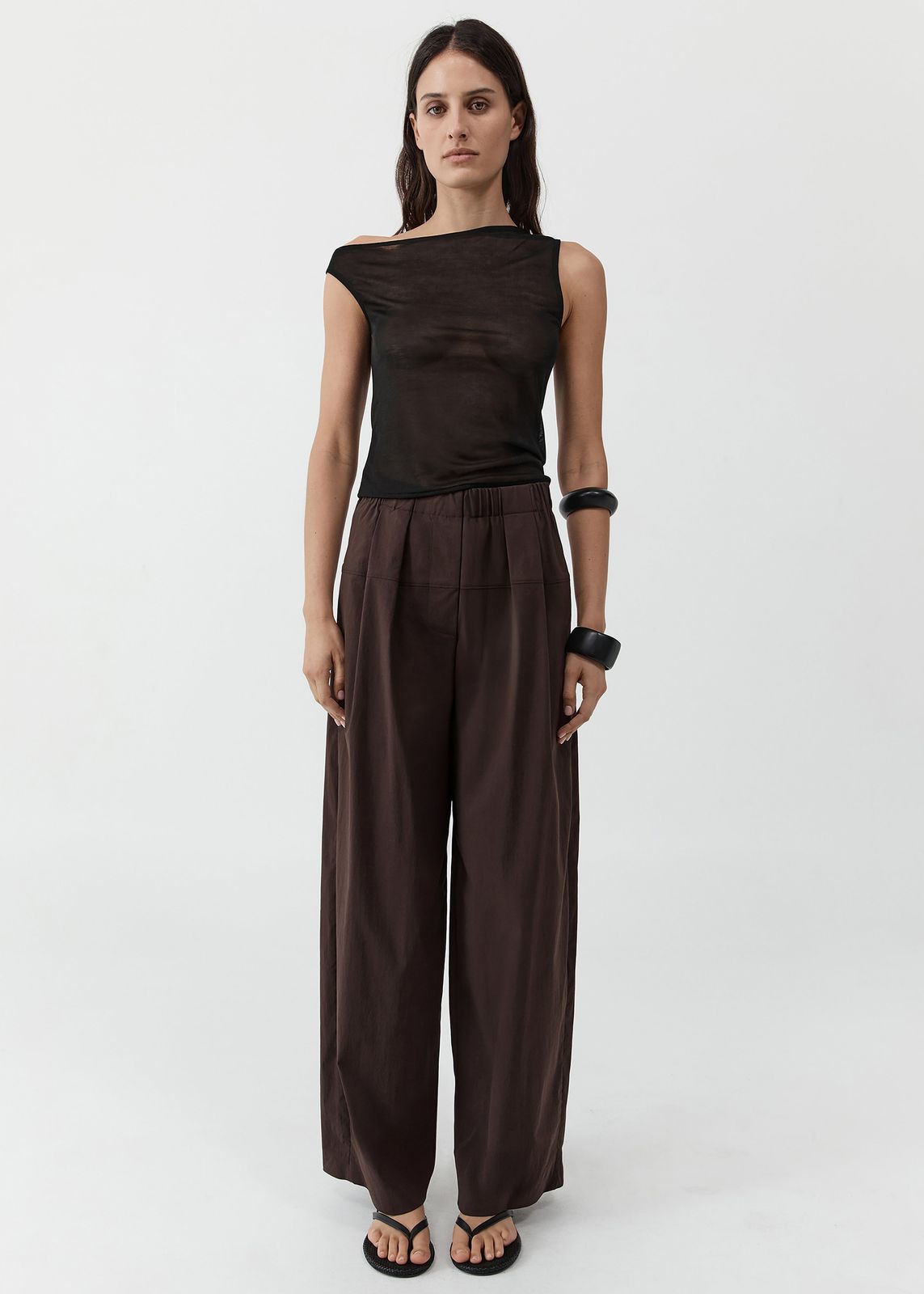 St. Agni Relaxed Pleat Pants - Bark