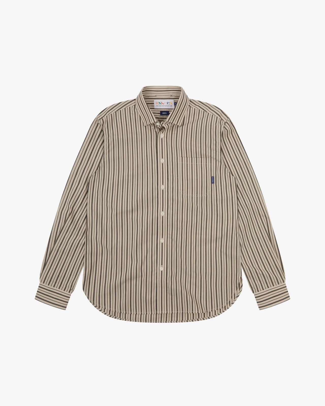 6013 Advanced Shirt - Cream & Glade Green Terrace Pinstripe