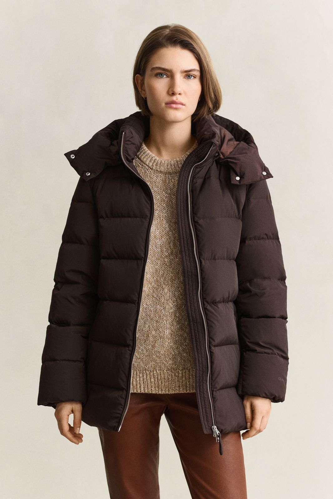 Mid Down Jacket - DEEP BROWN