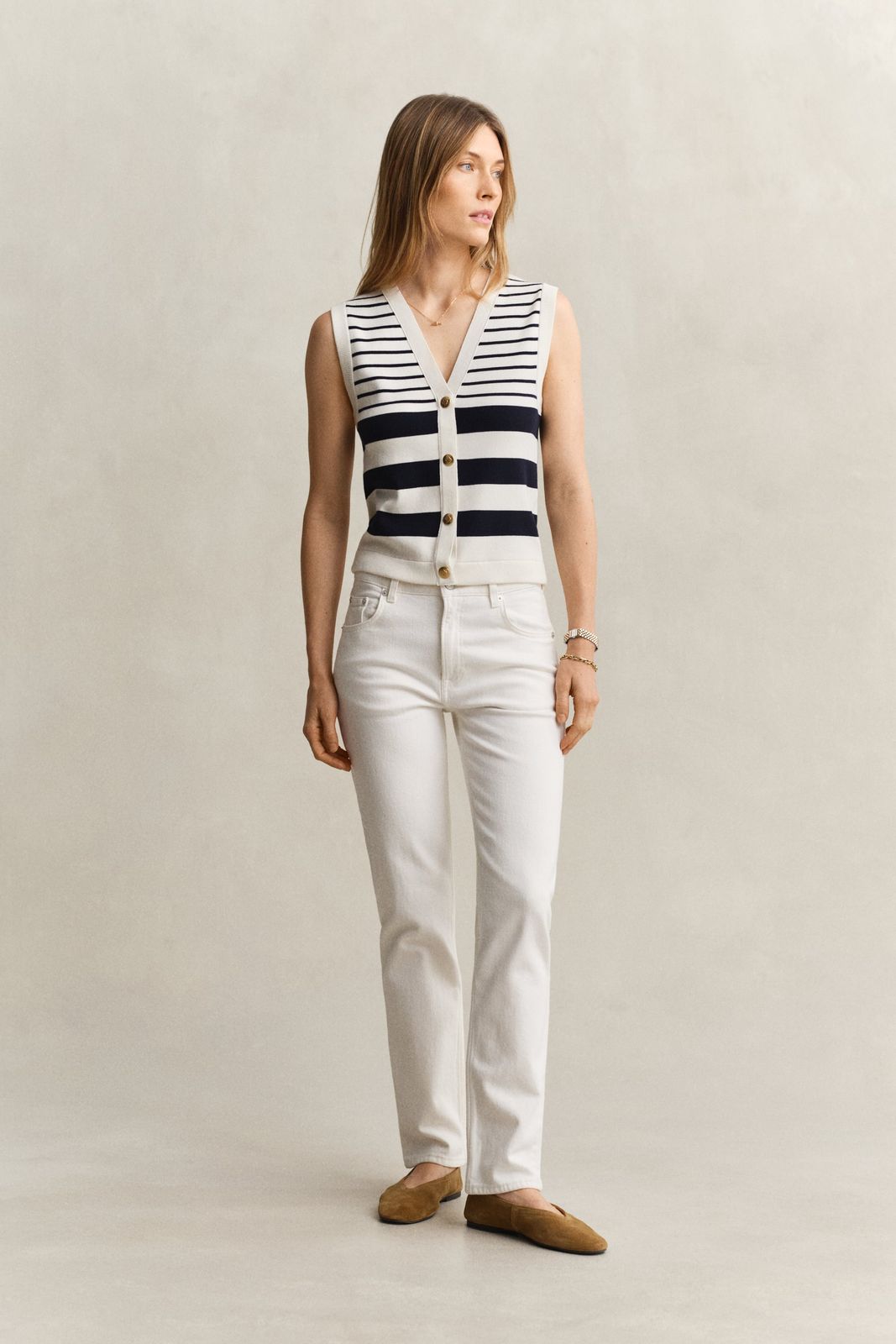 Straight Leg Stretch Jeans - DARK BLUE WORN IN