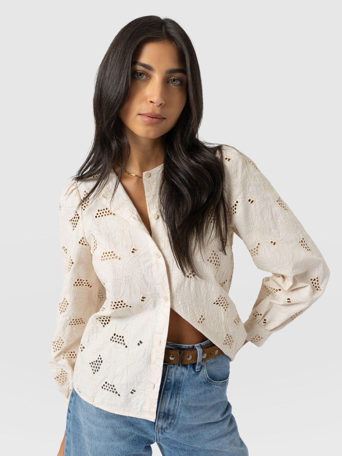 Tabitha Blouse - Cream Floral