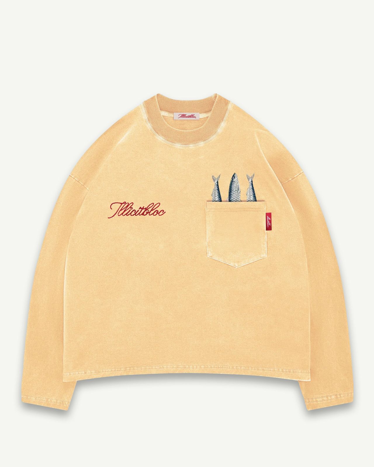 SARDINE CLOUDWEAVE™ POCKET LONG SLEEVE T-SHIRT - MIMOSA