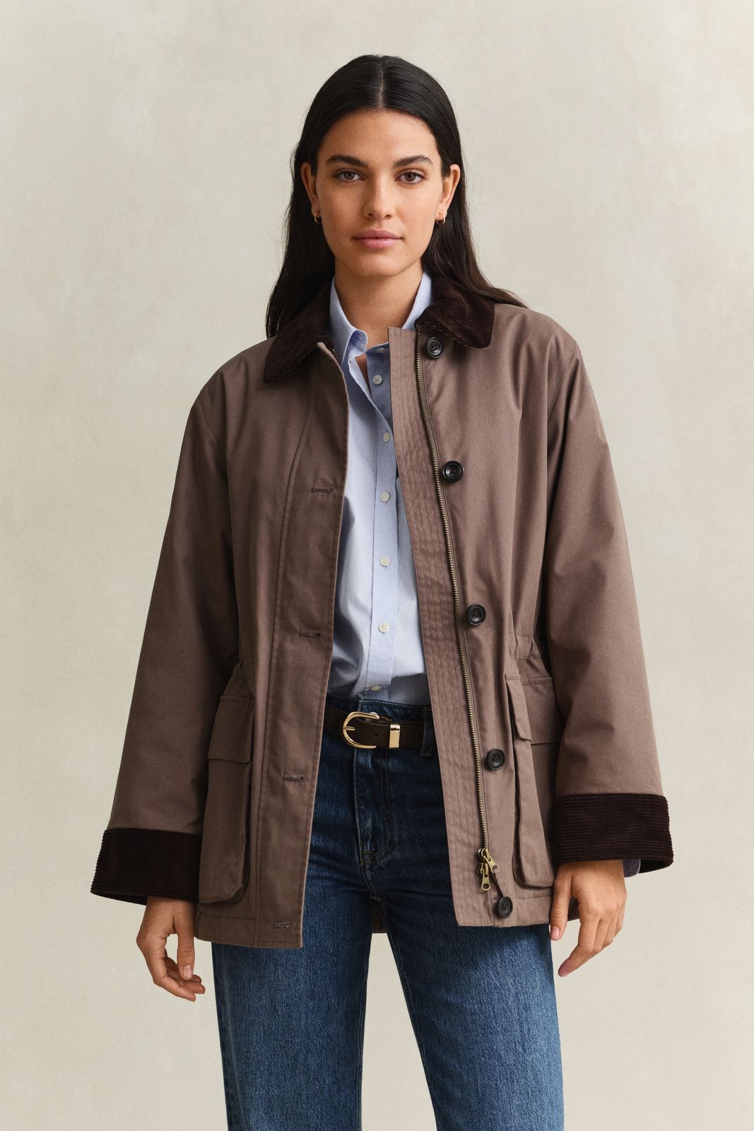Waxed Barn Jacket - FADED TAUPE