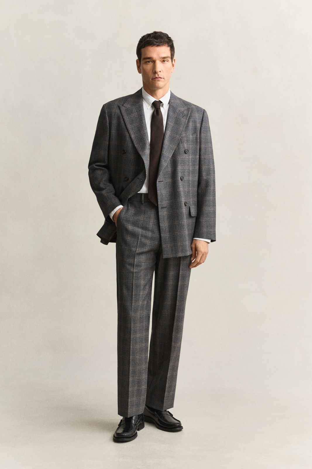 Clen Check Suit Pants - CERAMIC GREY MELANGE