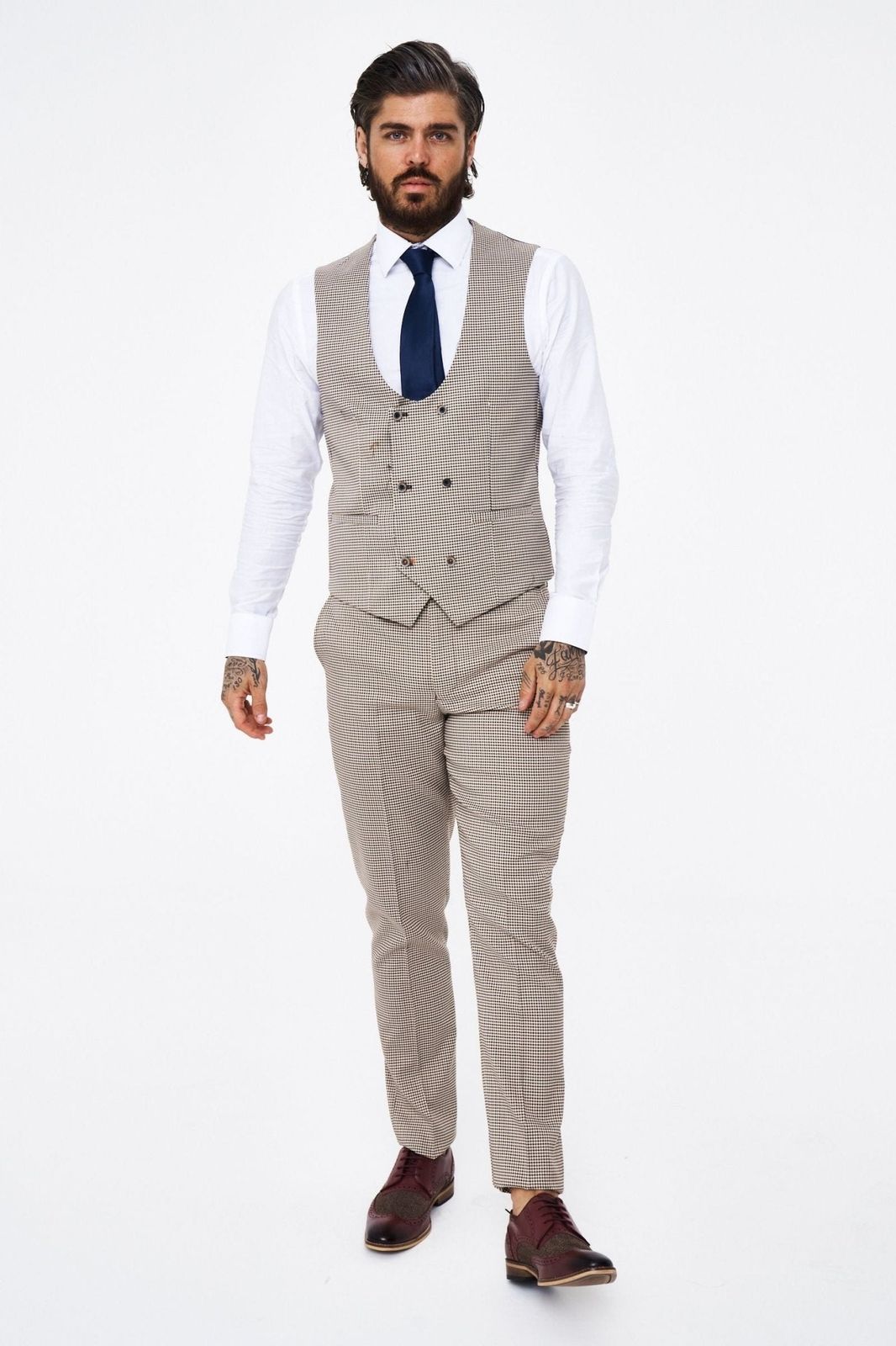 House Of Cavani Elwood Houndstooth Waistcoat