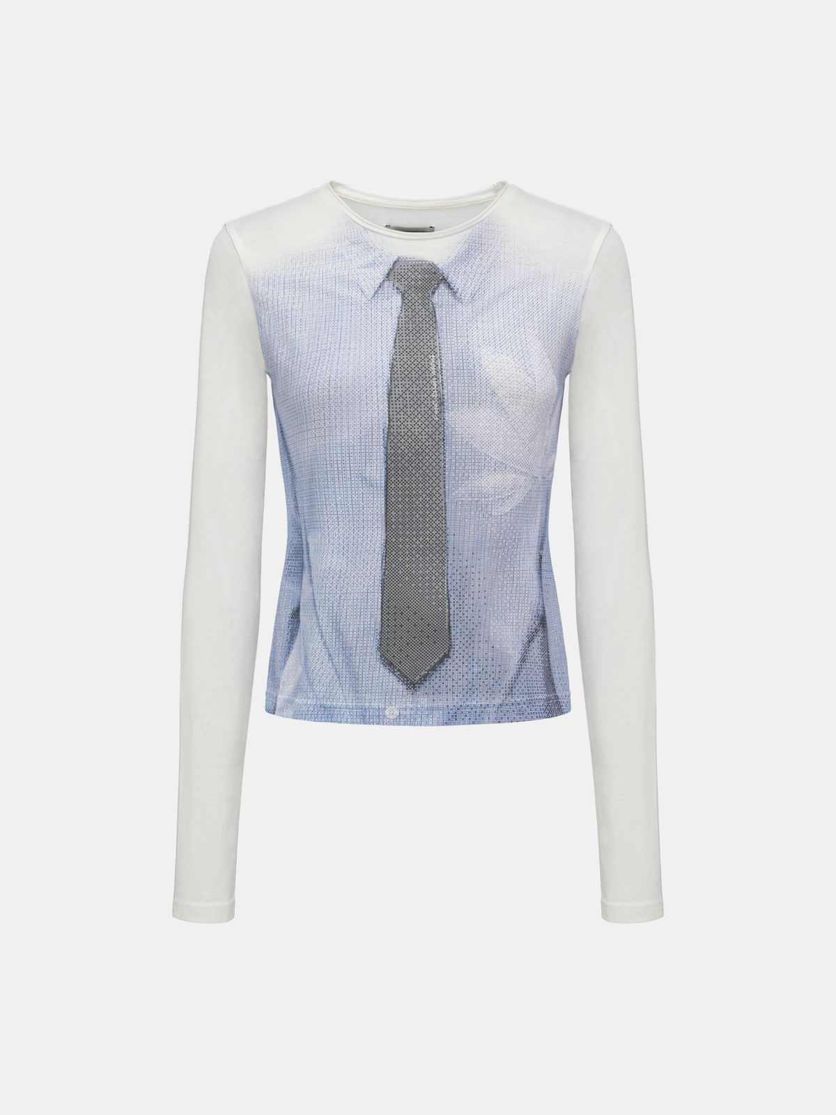 DISLOCATED COLLAR TIE-PRINT TEE