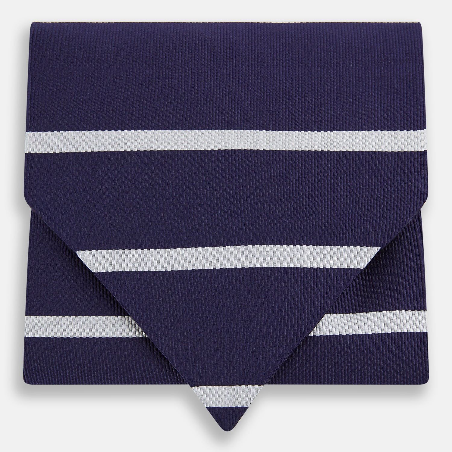 Silver Stripe And Navy Silk Cravat