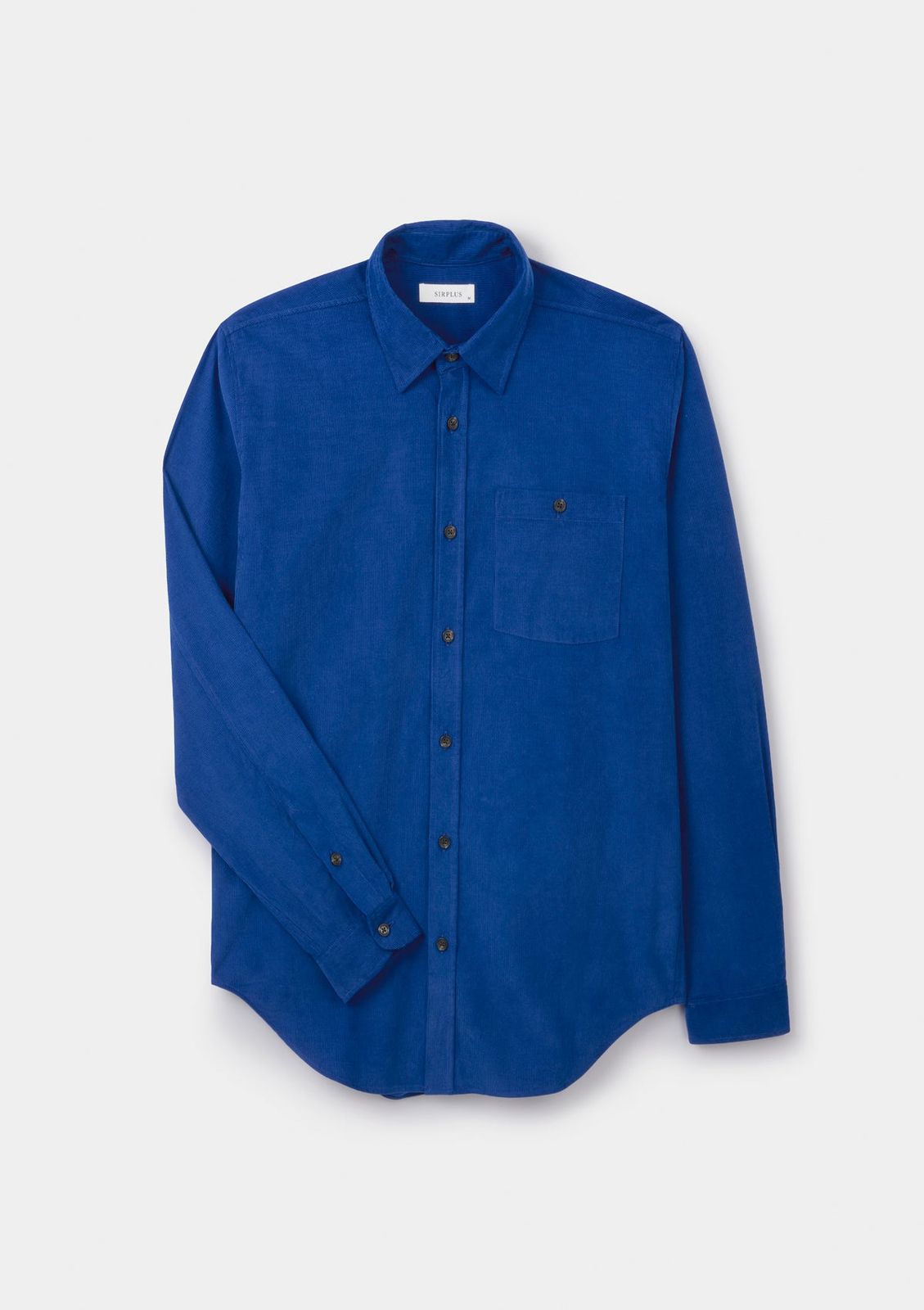 Cobalt Blue Needlecord Collared Shirt