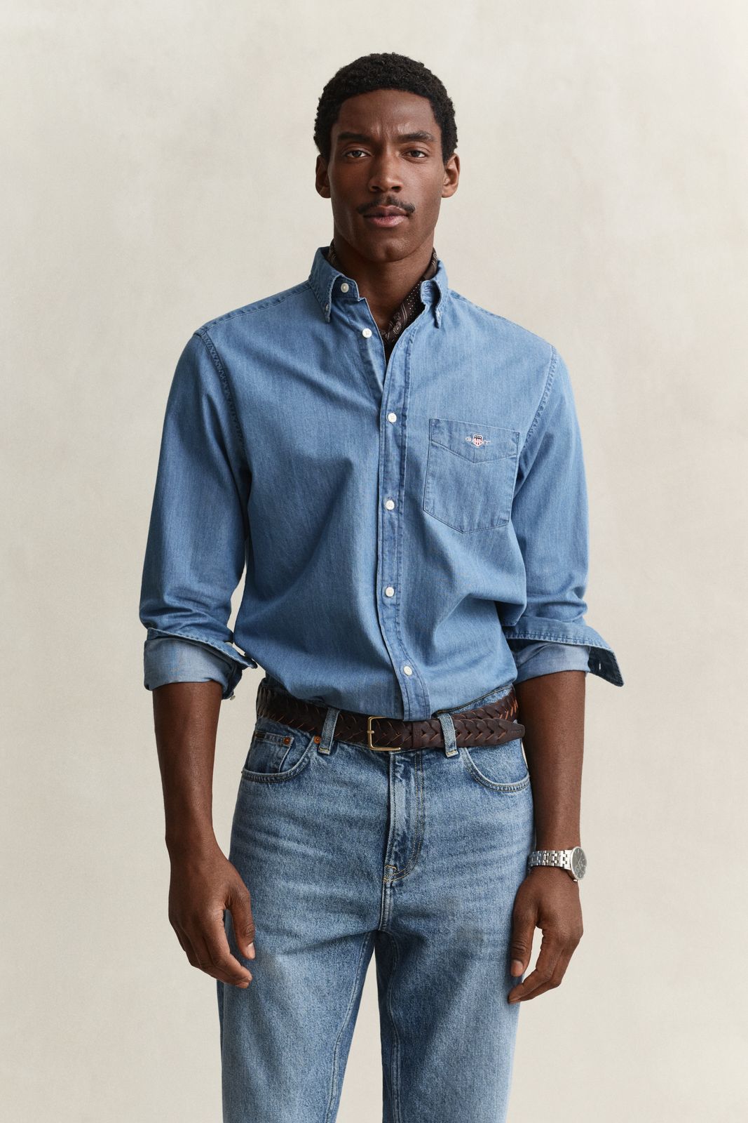 Regular Fit Indigo Shirt - SEMI LIGHT BLUE
