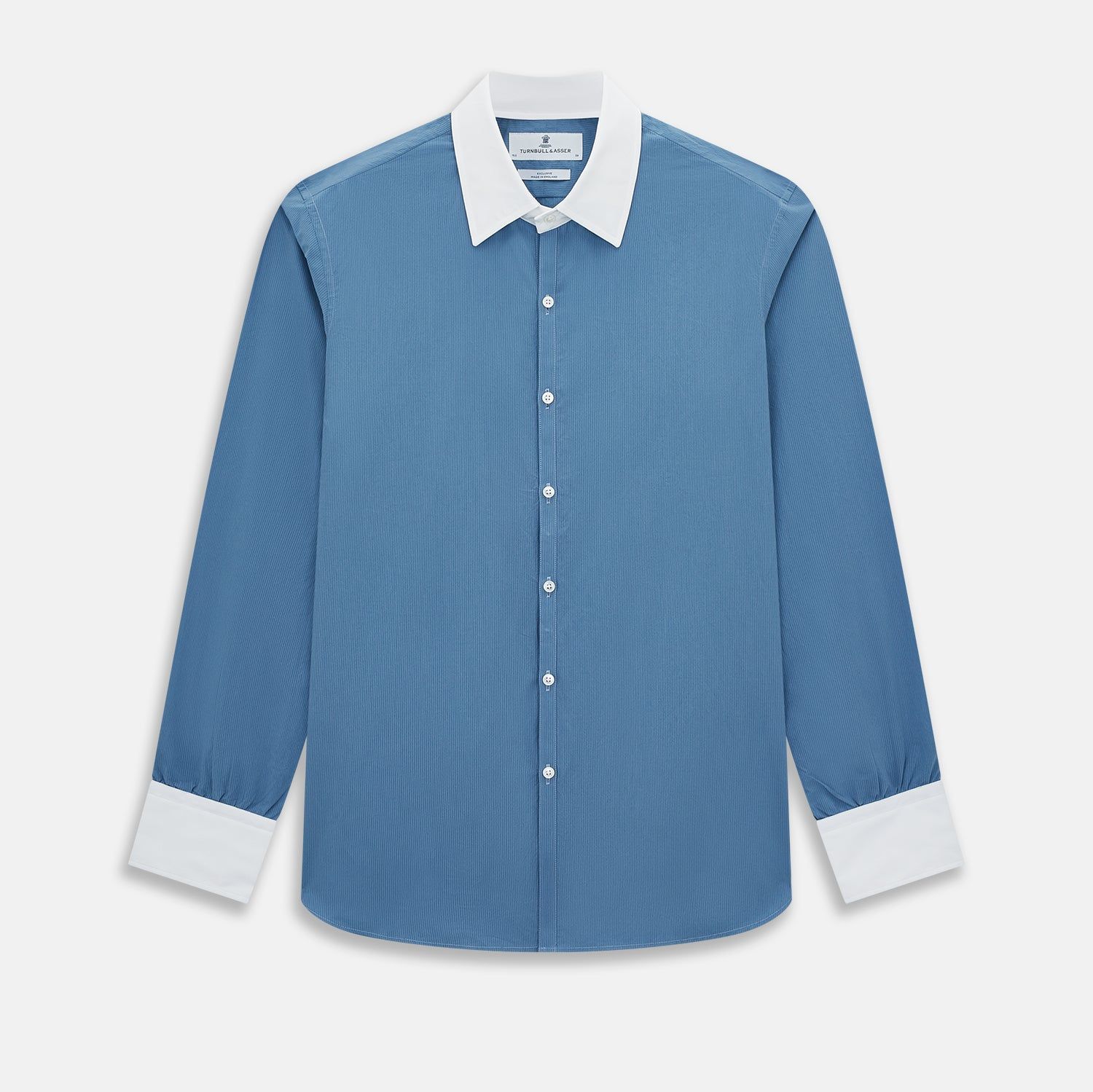 Colony Blue Pinstripe Westminster Shirt With Contrast Collar & Cuffs