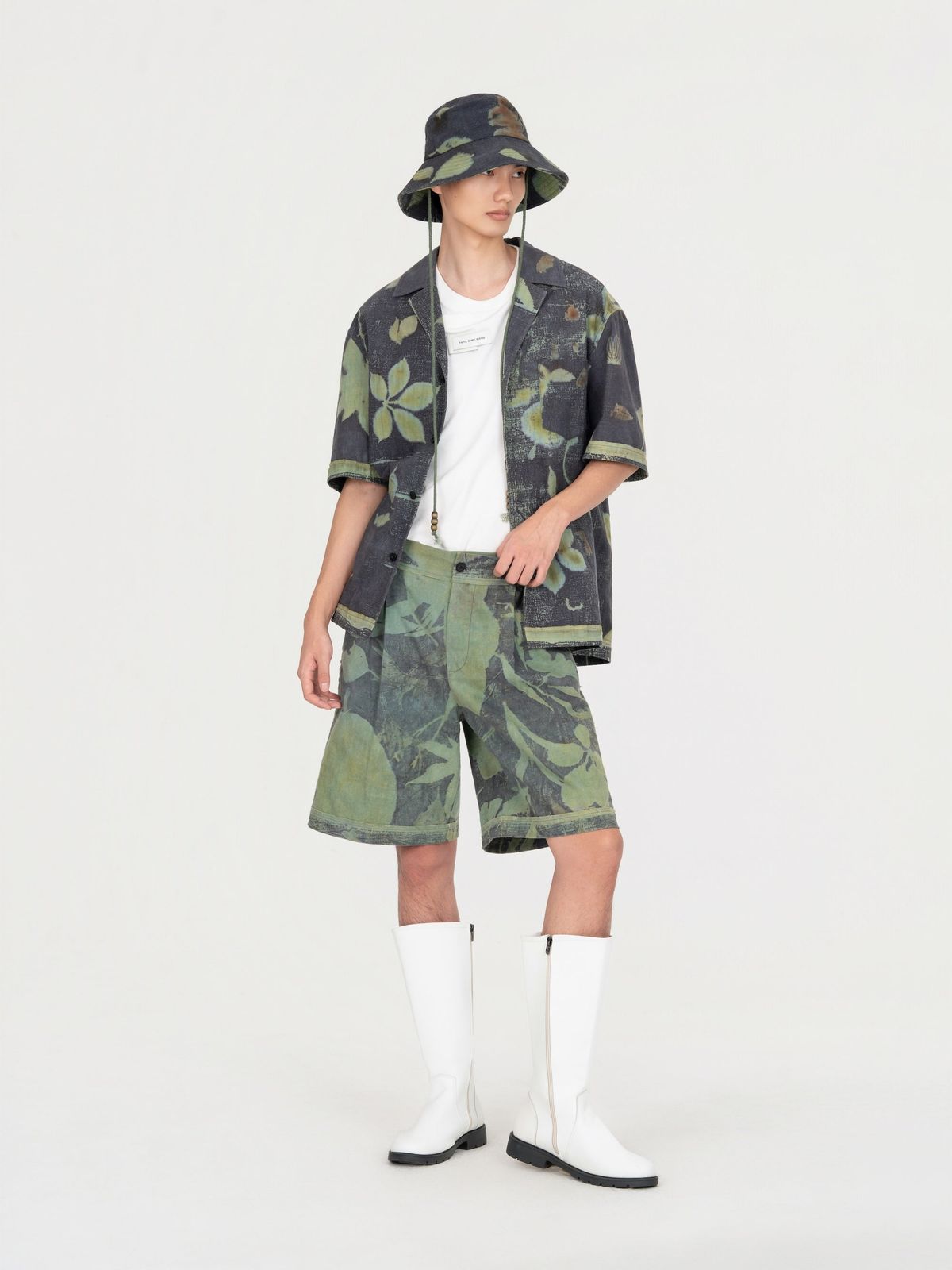 PLANTS DYE SHORT IN ANTIQUE FABRIC