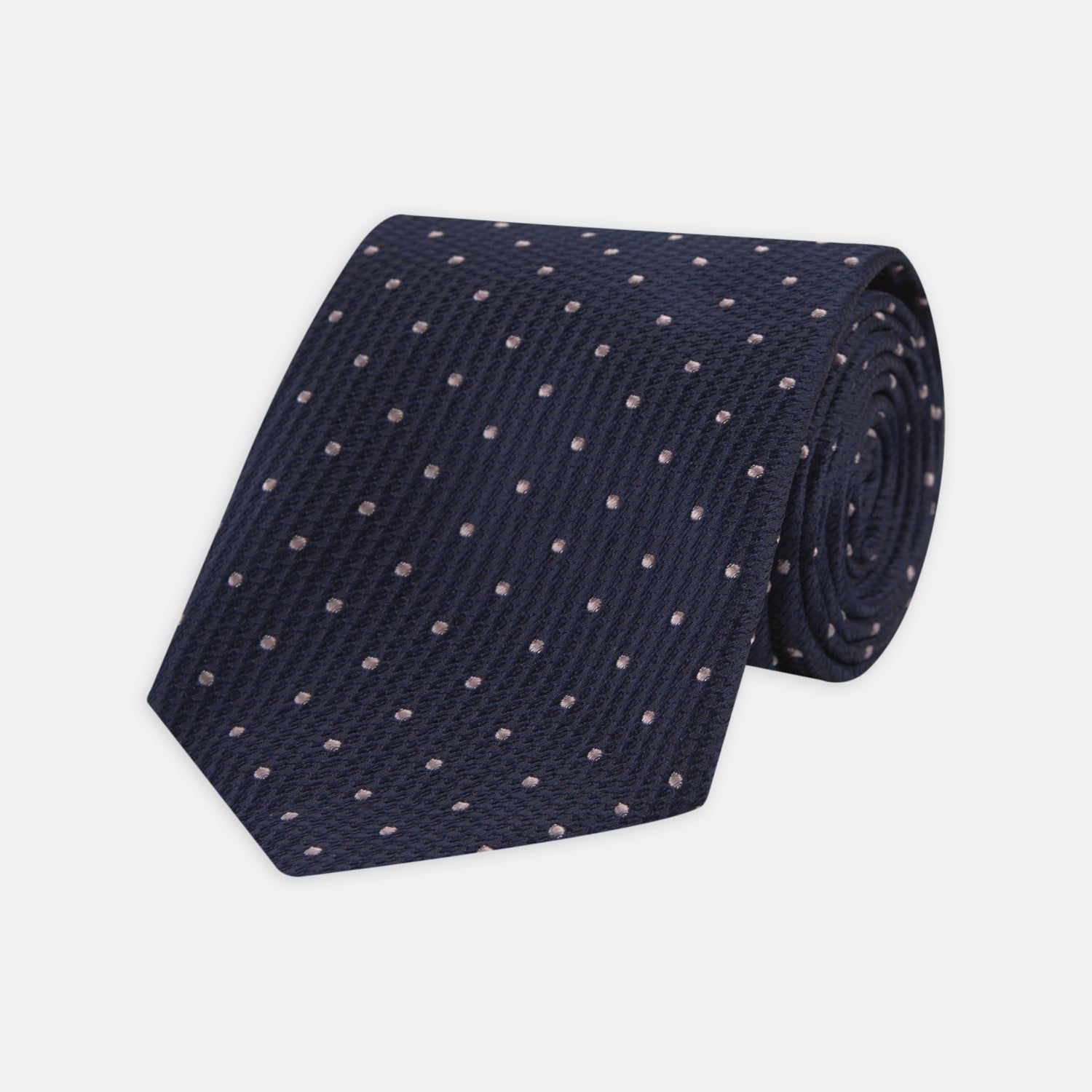 Navy And Rose Spot Lace Silk Tie