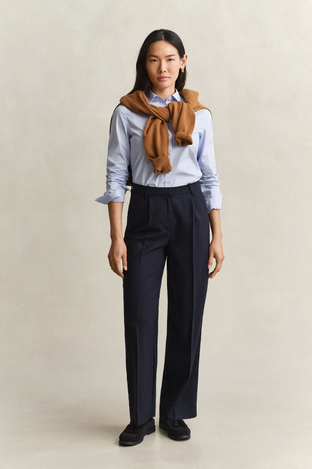 Tailored Wool Pants - EVENING BLUE